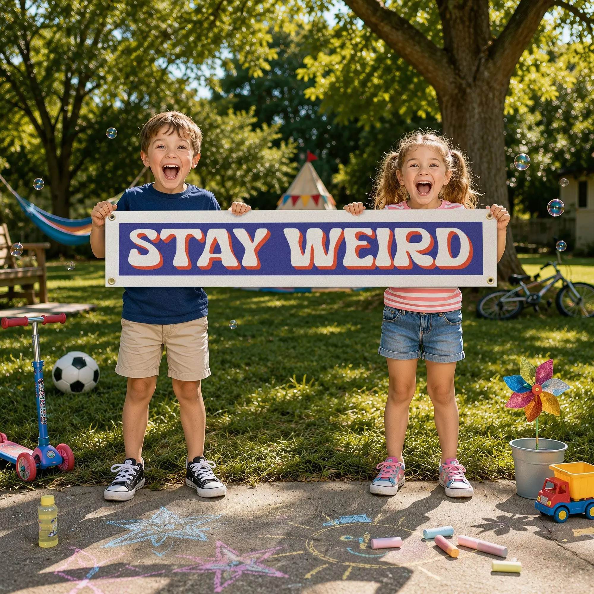 Stay Weird Felt Banner