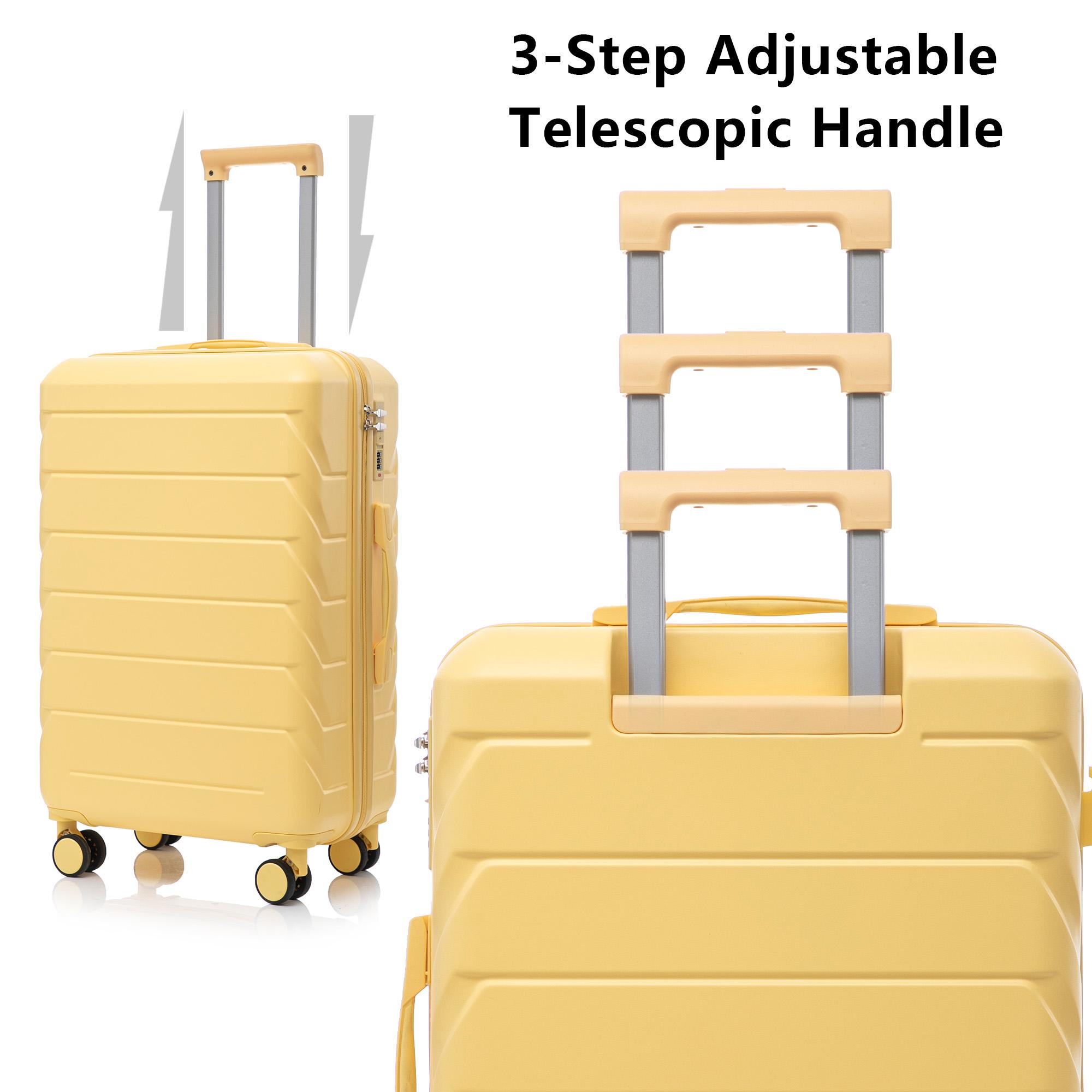 Travel Luggage 3-Piece Set, 20"/24"/28" Hardshell ABS Suitcase with Double Spinner Wheels, Lightweight Expandable Rolling Luggage with Combination Lock, Hardshell Abs Luggage