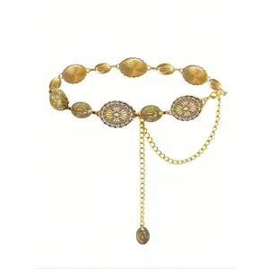 1 pc Women's Western Metal Conch Belt Cowboy Dress Chain Belt Cowboy Country Concert Clothing Accessories Waist Chain Vintage Western Belt