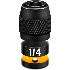 Quick Release  Bit Holders 1/4-Inch Square Drive to 1/4-Inch Hex Socket Adapter, CR-MO Steel, Embossed Size Marking