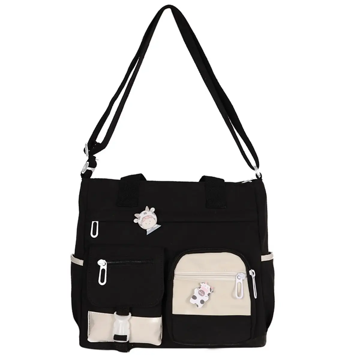 Cute Messenger Bag for Women Shoulder Crossbody with Accessories Aesthetic Tote Student School Schoolbag