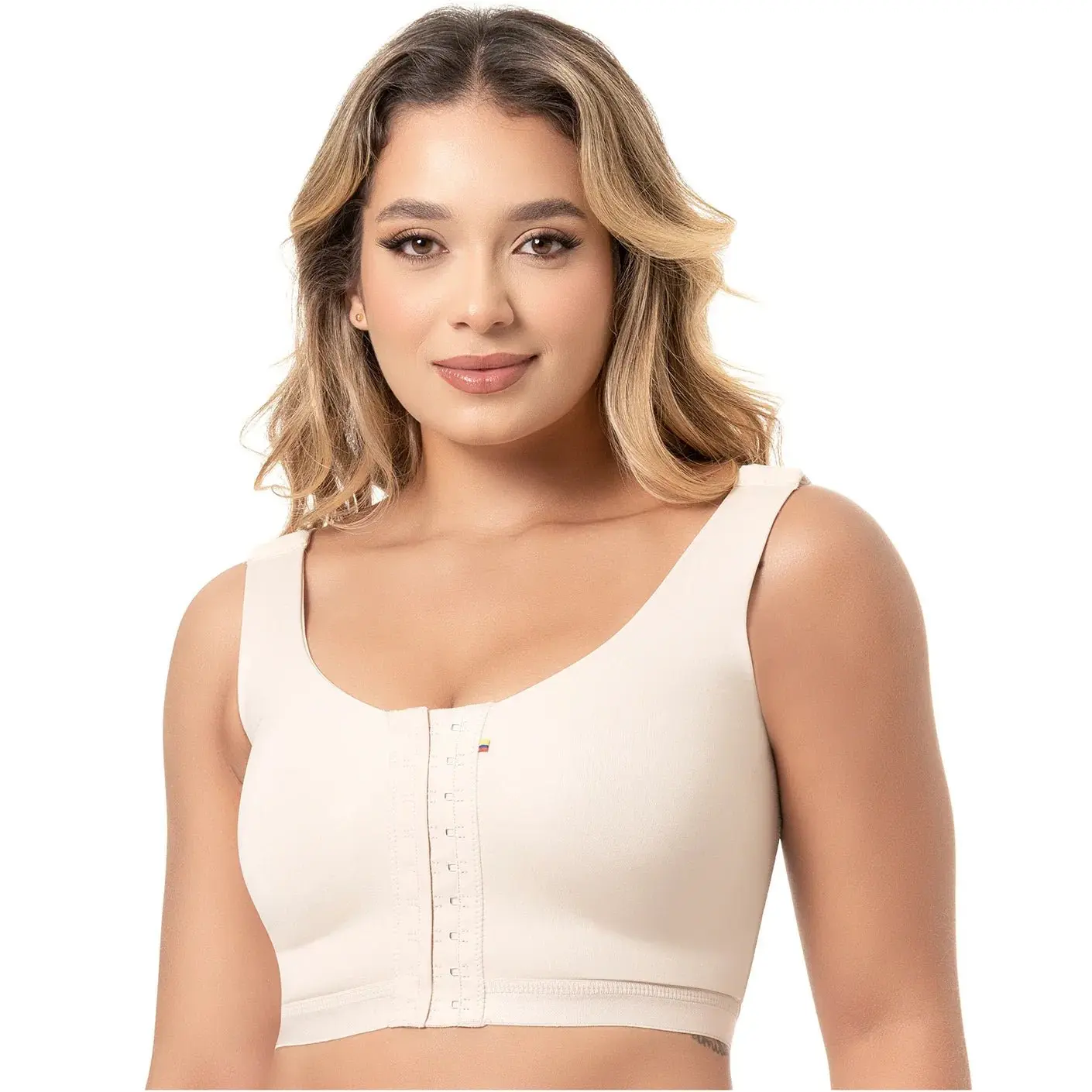 Sonryse M61BF Post Surgery Compression Bra - Women's Front Closure Support for Breast Augmentation Recovery, Light, Breathable, Comfortable, Elastic Nylon Fabric, Adjustable