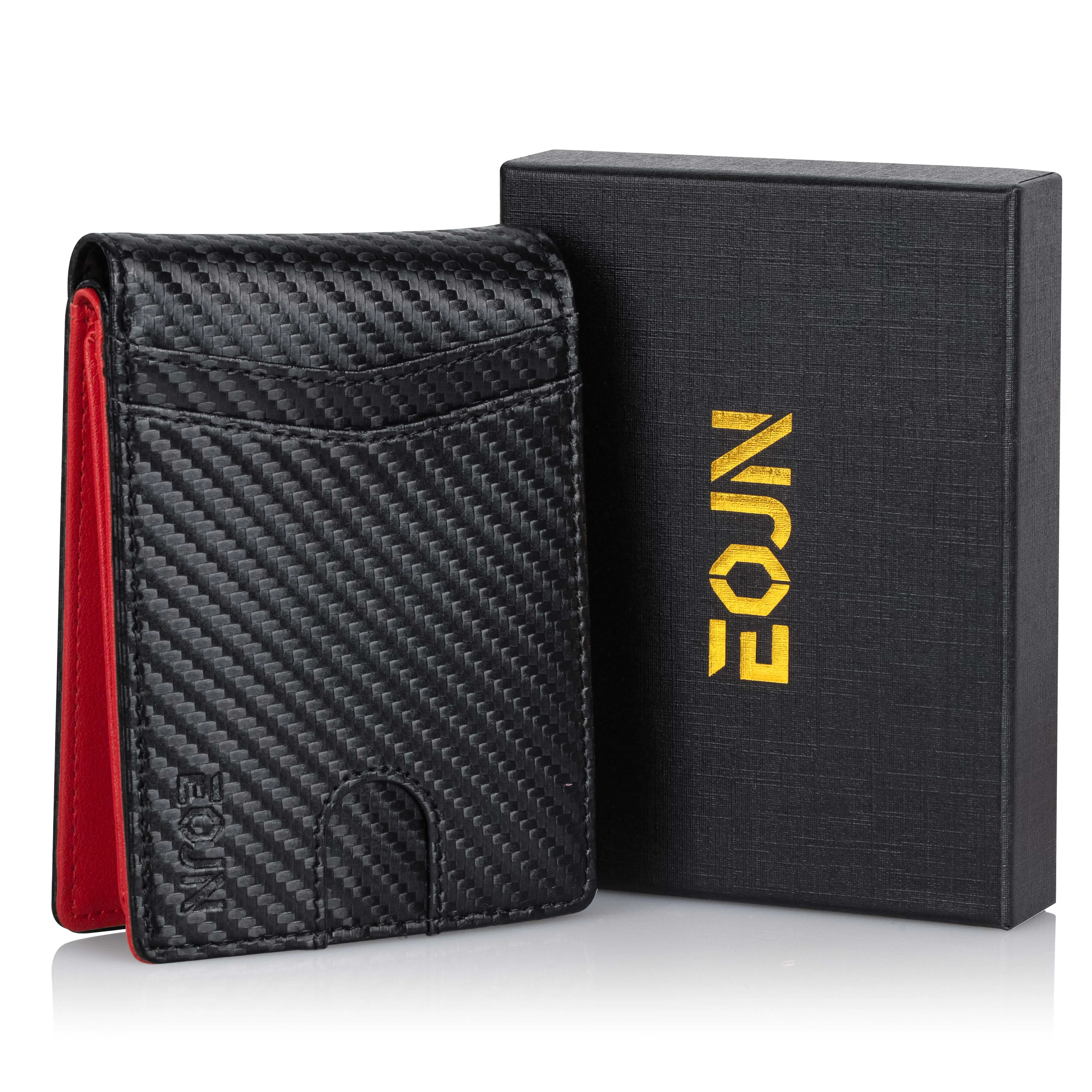 Minimalist Bifold Wallet For Men Slim Genuine Leather RFID Blocking Front Pocket