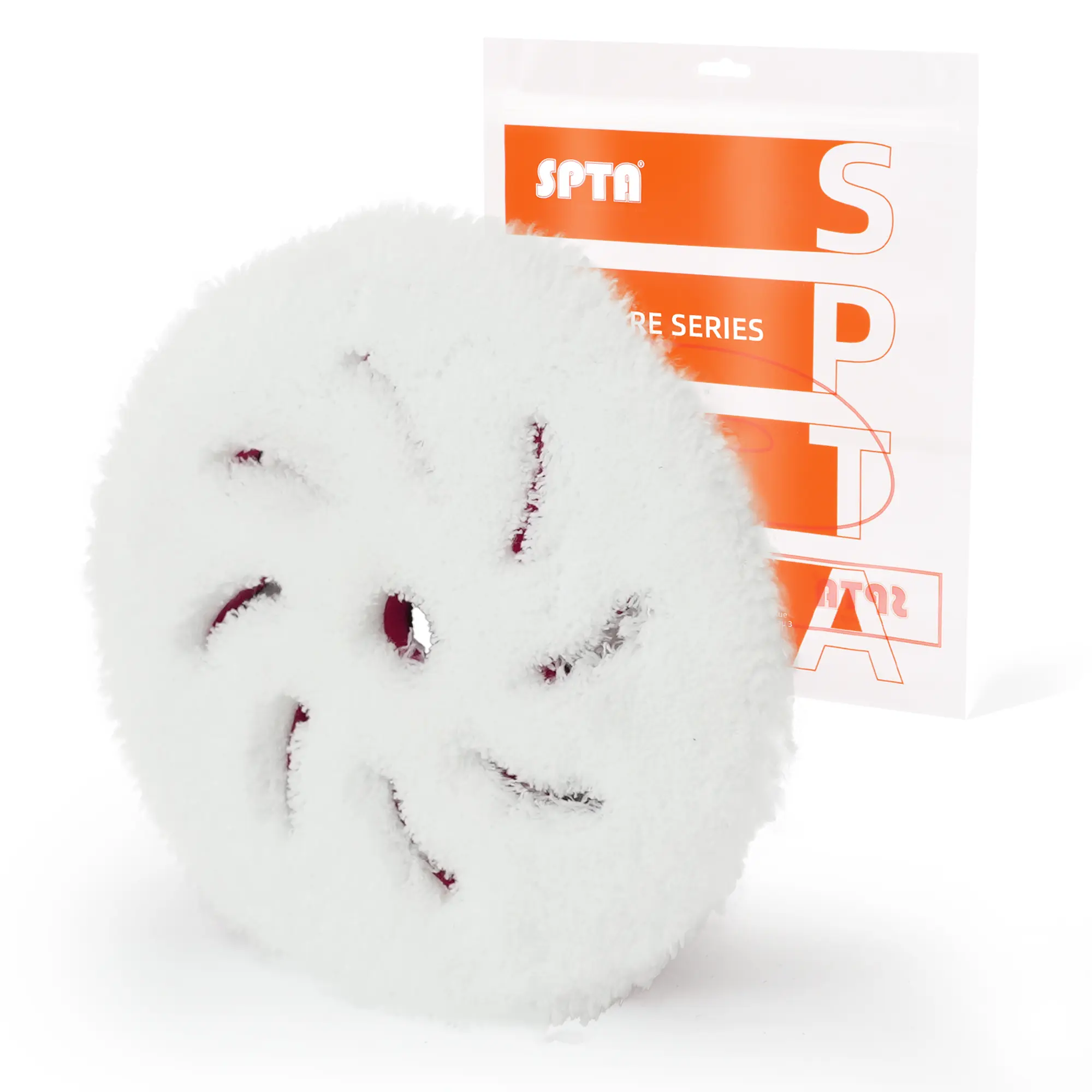 SPTA 5 inch to 6 inch Microfiber Pads, T20 Microfiber Finishing Pads to Remove Fine Scratches, Car Wash Scratches and Holograms for Dual Action Car Polisher Finishing Polishing Waxing