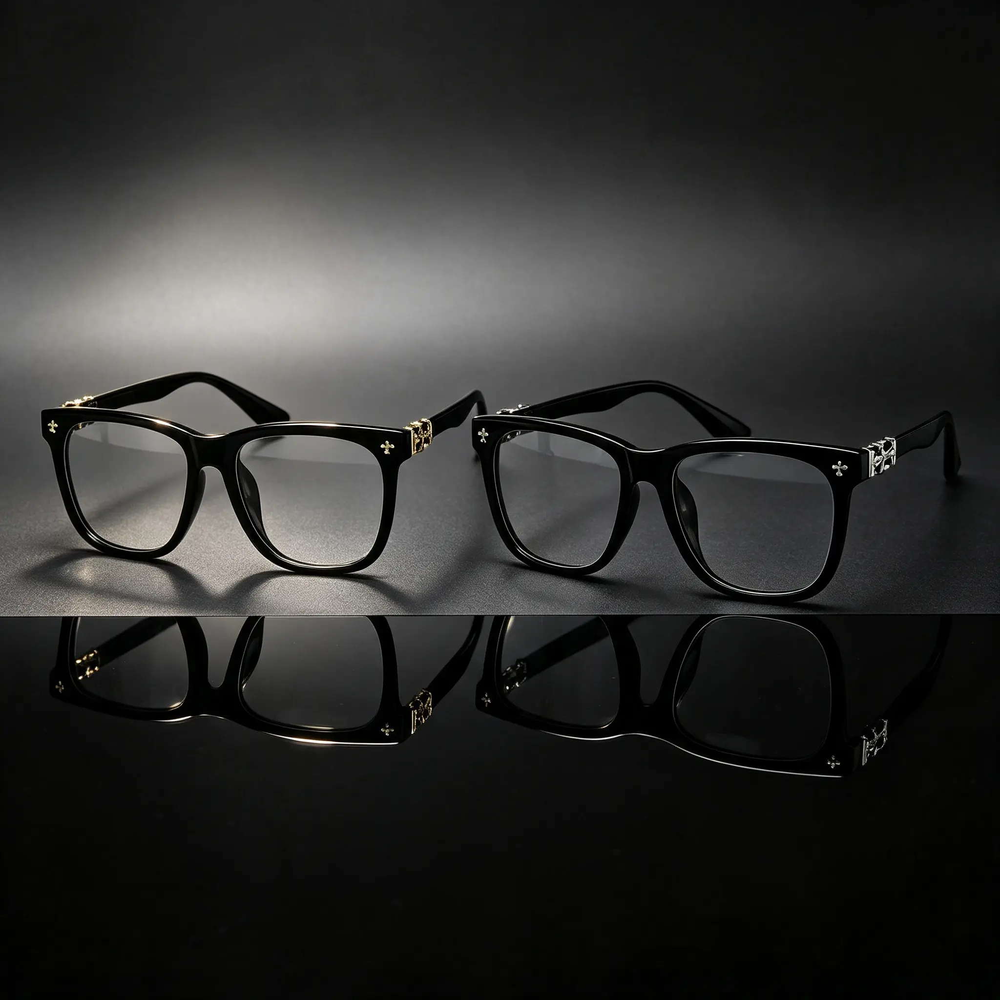 Anti-Blue Light Flat Lens Eyewear - Fashion Metal Square Frame, Outdoor Casual Style, All-Season Plain Pattern Eye Care Glasses