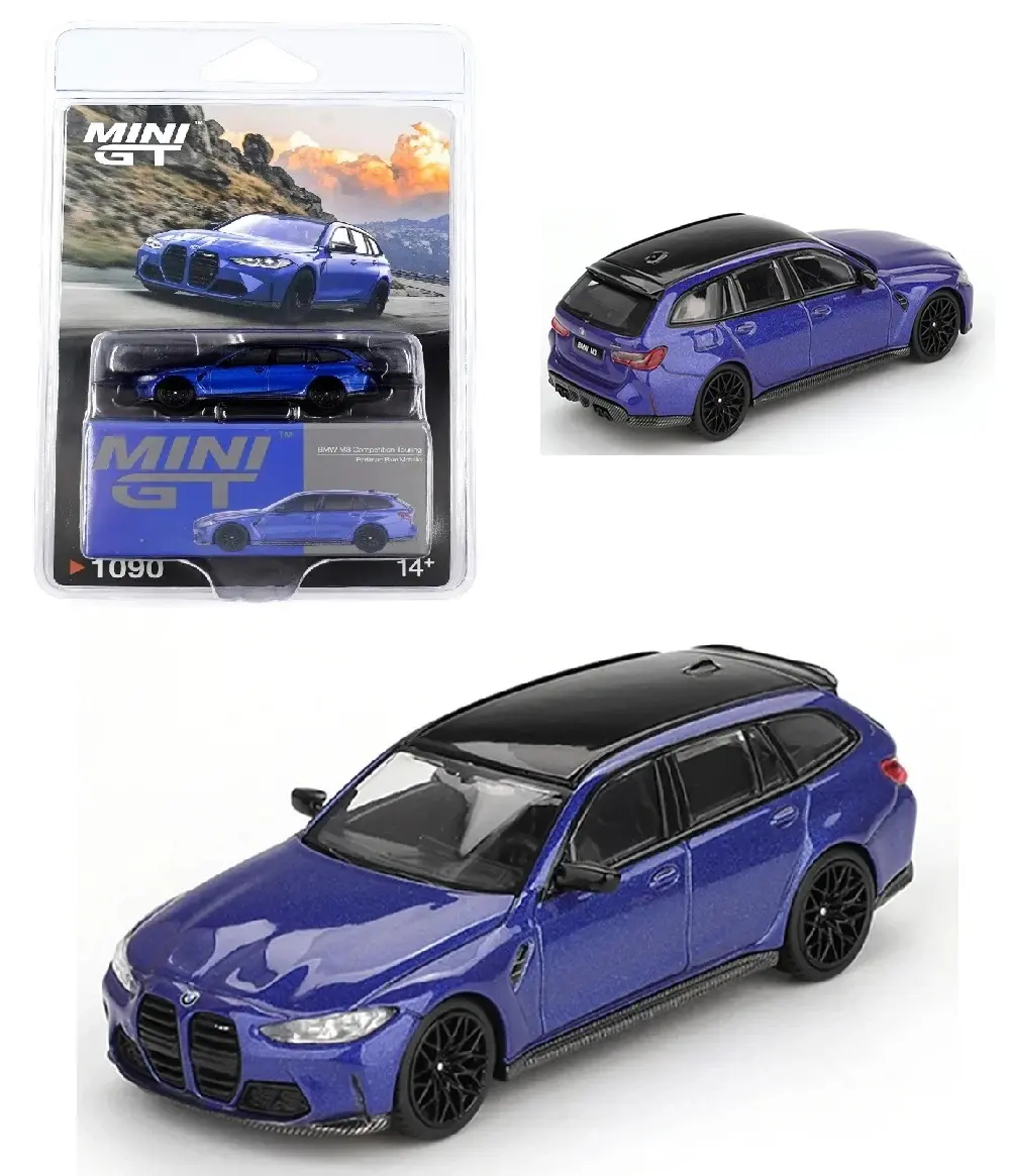 Mini GT 1:64 BMW M5 Competition Touring Portimao Blue Metallic Diecast Model Car MGT01090-3D