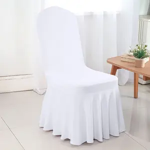 Premium Spandex (220 GSM) Banquet Skirt Chair Cover - White (1pc)