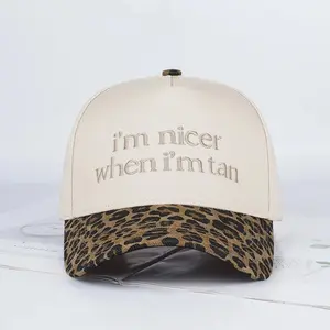 I’m Nicer When I’m Tan Vintage Hat - Two-Toned Trucker Hat - Embroidered Vintage Baseball Cap for Women - Snapback