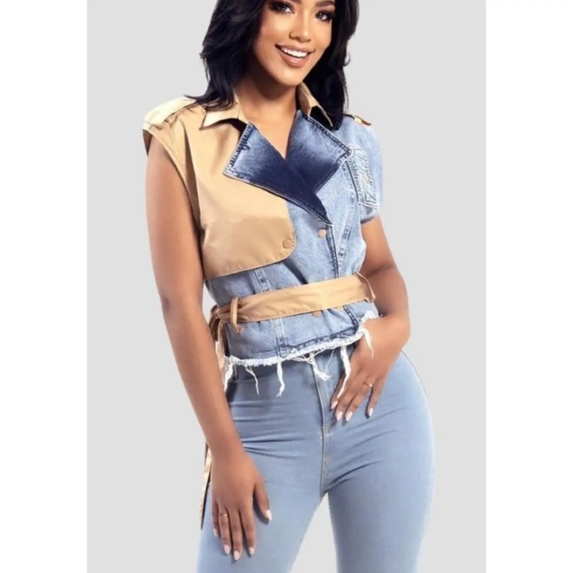 Blue denim vest