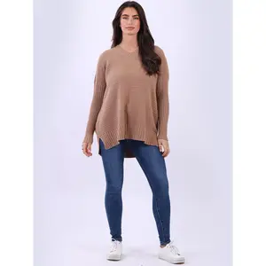 Women Baggy Knitted Plain Jumper
