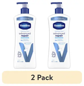(2 Pack) Vaseline Intensive Care Body Lotion Advanced Repair Unscented for Women Dry Skin, 20.3 Oz Unilever