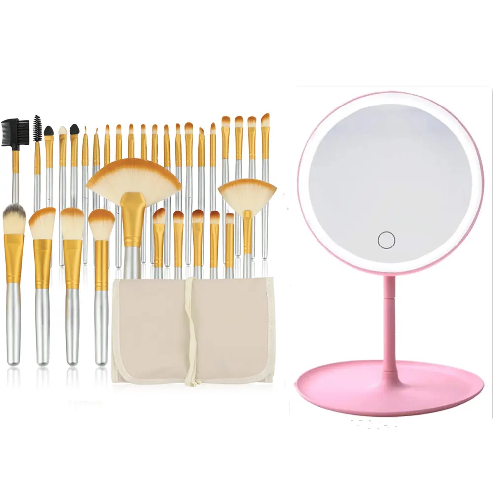 Mirror & 32pcs Makeup brushes