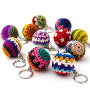 Mini Hacky Sack Handmade Footbag Knit Crochet Keychain – Guatemala