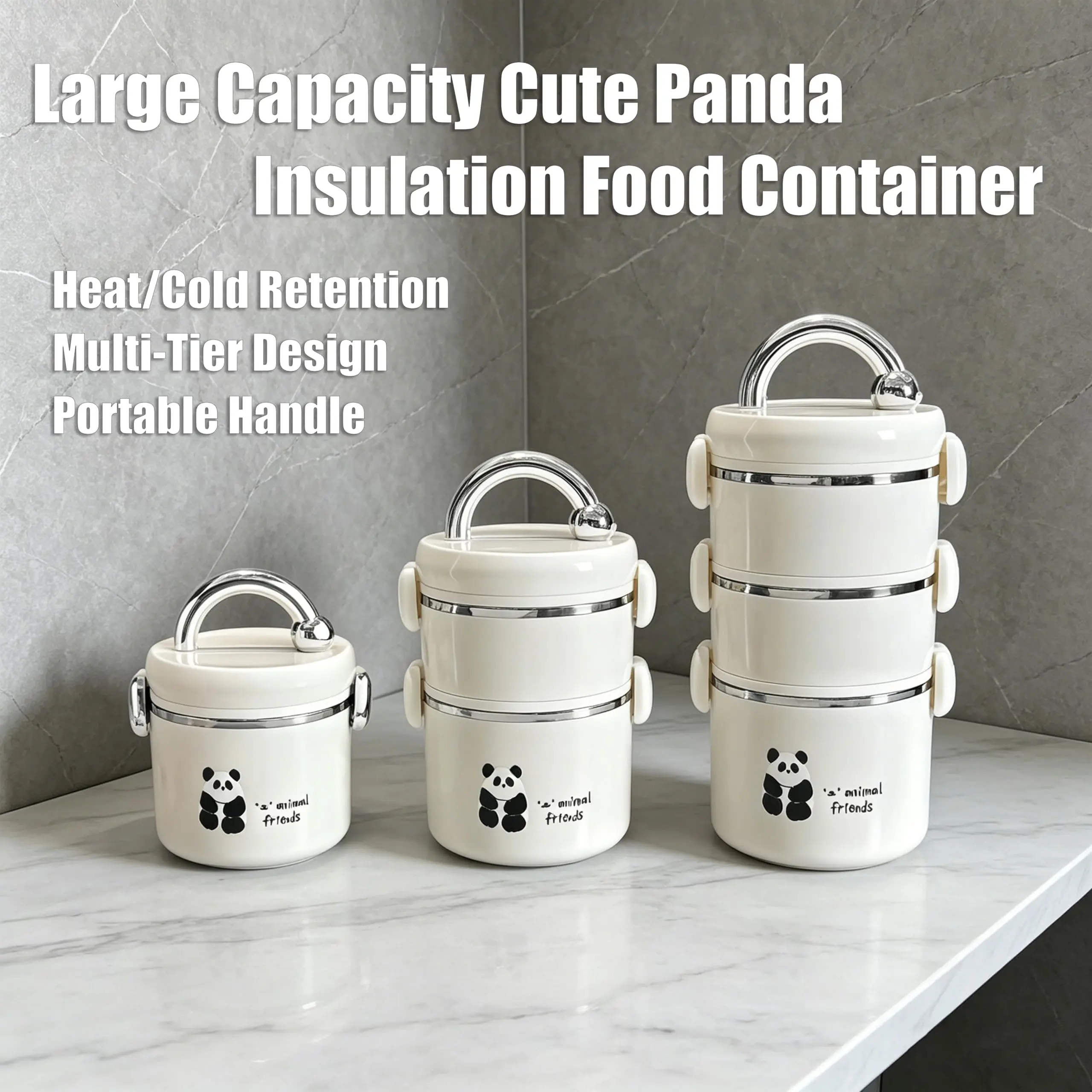 304 Stainless Steel Insulated Lunch Box Tableware - Double Layer, Heat/Cold Retention, Non-BPA, Microwaveable, with Sealing Silicone Ring & Fixed Lock for Office, Home Use