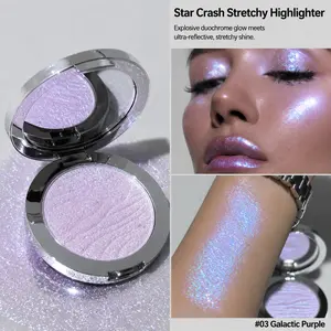 Single Color Highlighter Disc - Illuminating DiamondFlash Effect for Under-Eye & Face, Pearlescent MashedPotato Texture, Long-Lasting Non-Smudging GlitterCream, Rose Gold Round Compact, Radiant All-ShineContour Enhancer (5 Shades Available)