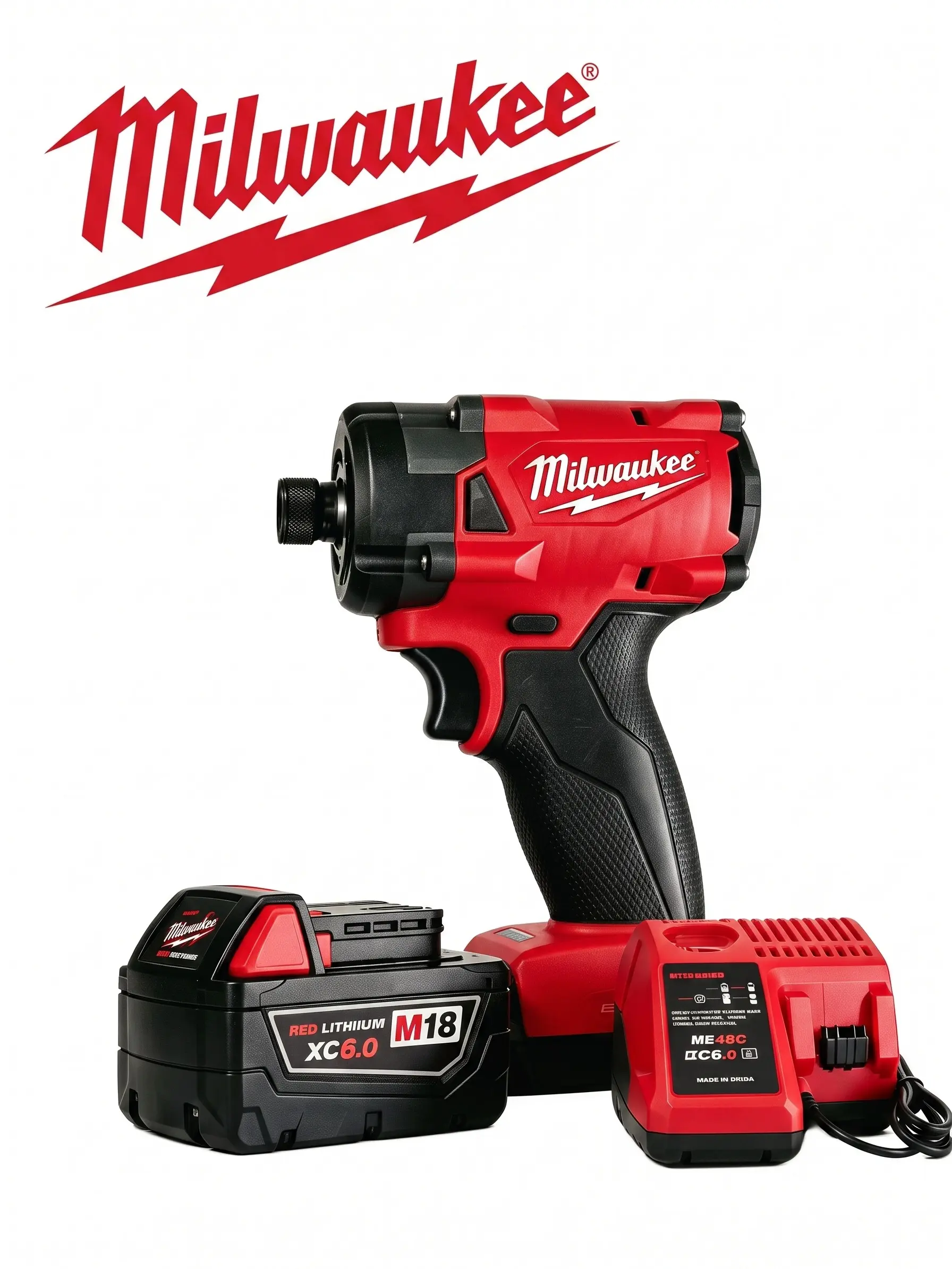 Milwaukee M18 FID3 18V Cordless 1/4" Hex Impact Driver, 300N.m High Torque Screw Gun with 1 M18 Battery, No Charger for Construction Woodworking Automotive Repair compact design powertool bits finish nailer energy 20vcordless drill wooden backdrop Rotary