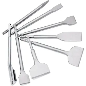 8 count SDS Plus Chisel Set, Masonry Concrete Drill Bit Set, Tile Removal Chisel Bits for Rotary Hammer with Point Flat Wide Tile Inclined Grooving Scraping Scaling Chisels
