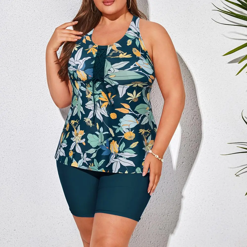 Hanna Nikole Women's Plus Size Racerback Swimsuits Rash Guard Capris Tankini Athletic Swimwear #TikTokShopBacktoSchool