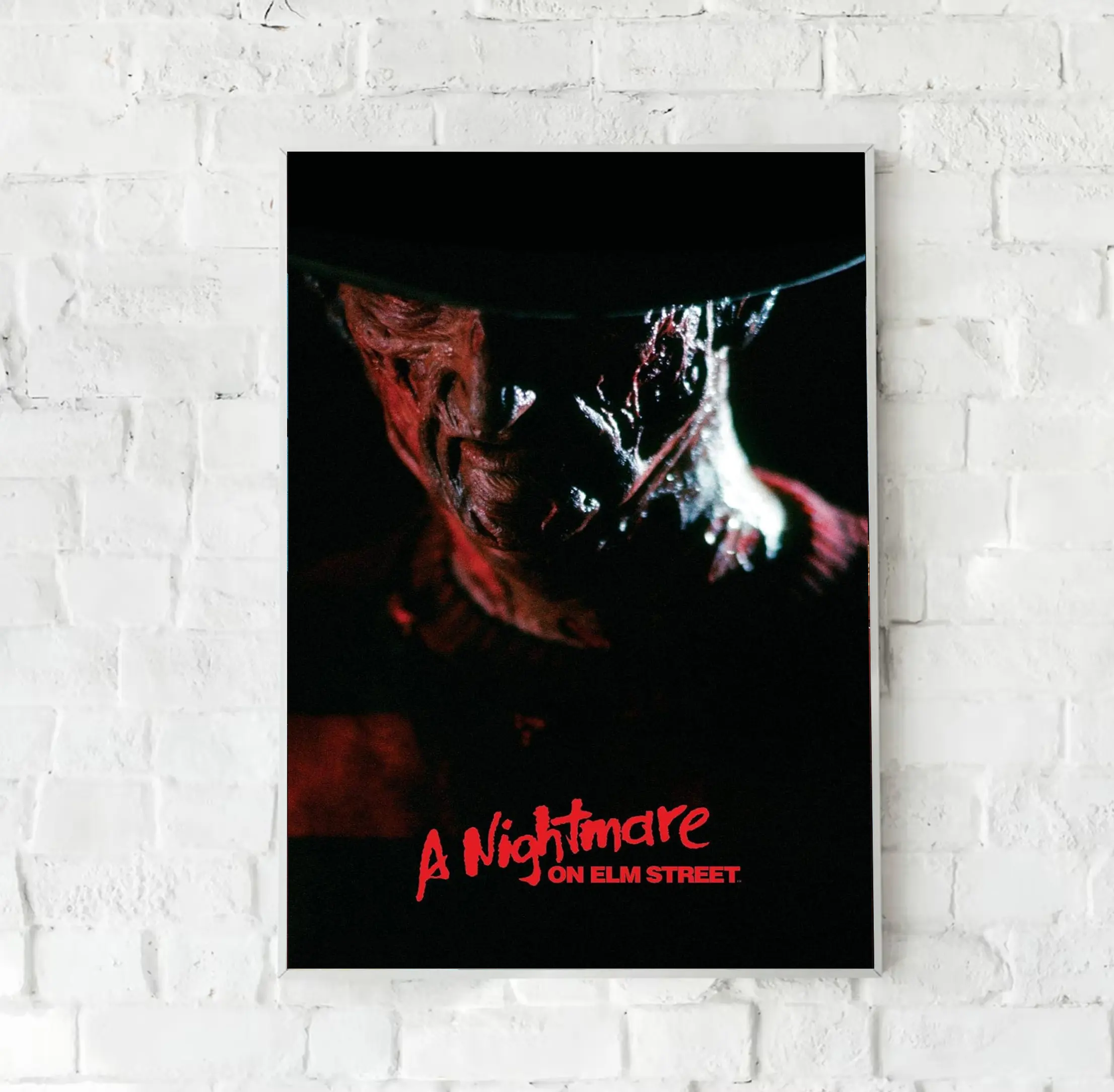 Nightmare on Elm Street 1984 Movie Freddy Horror Poster, Freddy Krueger, Nightmare on Elm Street Film Slasher Vintage Wall Art Unframed