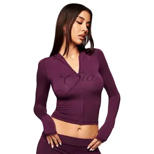 i.m.g.i.a Blare Hoodie Purple Color | Women’s Soft Fabric Elastic Waist with Logo Detail
