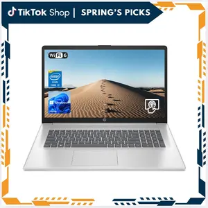 HP 17.3" Touchscreen Laptop, 8-Cores Intel Core i3-N305, DDR4, eMMC + SSD, Numeric Keypad, Webcam, HDMI, Wi-Fi 6, Windows 11 Home, Silver