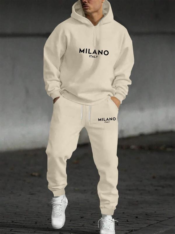 Drop Shoulder Long Sleeve Hoodie and Pants Set