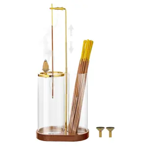 3-in-1 Incense Holder w/ Ash Catcher,Adjustable Height Metal Alligator Clip Holder,Perfect for Living Rooms, Bedrooms, Offices, Meditation, Yoga, Tea Rooms & Spa Spaces
