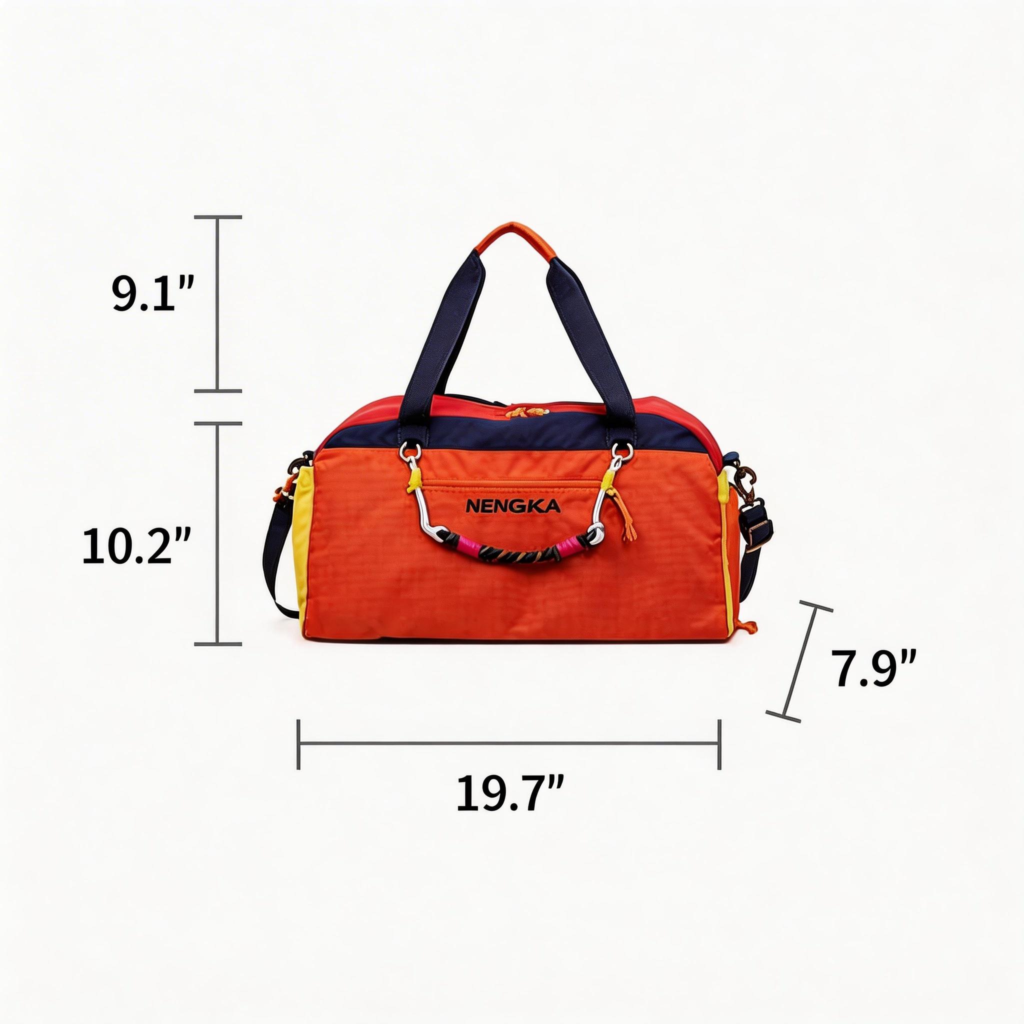 Color blocking splicing travel bag for women, large capacity handheld lightweight storage bag, sports yoga fitness bag, crossbody boarding bag