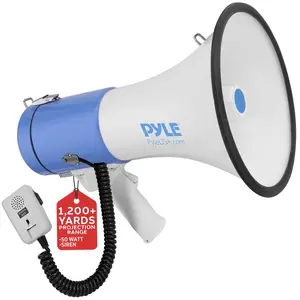 Portable Megaphone Speaker 50W Siren Alarm 1200-Yard Range Portable Megaphone Speaker 50W Siren Alarm 1200-Yard Range