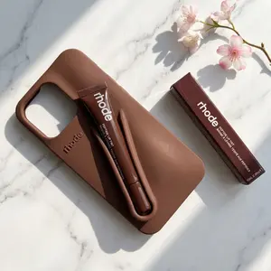 Lip Holder Phone Case Compatible with iPhone 11-17 Pro Max, Soft Silicone Protective Cover with Lip Balm Slot, Stylish Women’s Phone Case