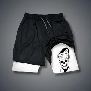 sexy clothing Double-Layer Sports Shorts Graphic Shorts Black Shorts Camo Shorts Streetwear Shorts Men Outfits Men Short Shorts Vacation Outfits Shorts