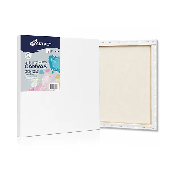 Large Canvases for Painting 20x20 Inch 2-Pack, 12.3 oz Triple Primed Acid-Free 100% Cotton Stretched Canvas, Blank Large Canvas for Oil Paint Acrylics Pouring & Wet Art Media