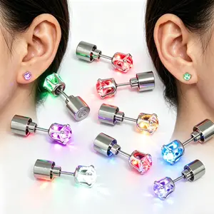 LED Earrings, Light Up，Glowing Diamond Crown PendantEarring for Women and Men, LED Jewelry forParty, Wedding, Birthday, Night Out, Disco,Festival