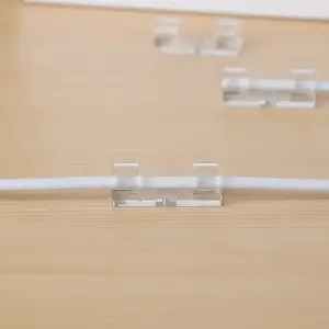 20 Pcs Cable Clips Clear, Cord Holders, Christmas Light Clips, Chord Organiser, Self Adhesive Cable Management Organizer, Light Clips For Outside String Lights - Home, Office, Cubicle, Car, Nightstand, Desk Accessories