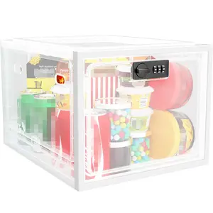 Large Medication Lock Box, Lockable Medicine Storage Box for Medicine Safe/Phone/Refrigerator/Personal Items/Home/Office/Dorm Organiser White