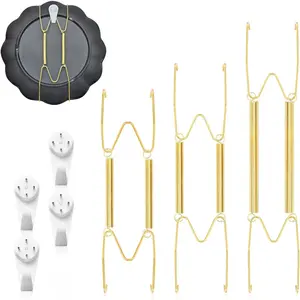 Decorative Plate Hangers for the Wall - 3 Sizes of 6/8/10 Inch Plate Hangers for Display with 4 Pack Wall Hooks, Invisible Wire Heavy Duty Plate Holders for Displaying or Picture