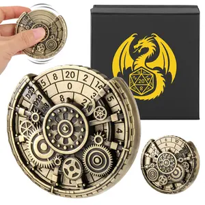 Private Model Time Gear Fingertip Gyroscope Retro Wheel DND Dice Gift Box Set, Role Playing Game Dice On The Table