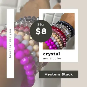3 Mystery Stackable Crystal Bracelets Various Colors
