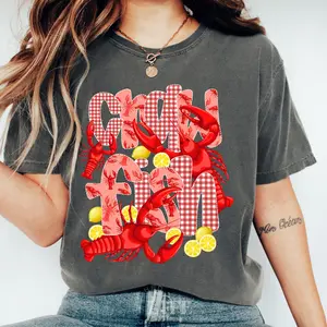 Comfort Colors Crawfish Shirt, Crawfish Boil Tshirt, Crawfish Birthday Craw Fish Tee Shirt Fisherman Aesthetics Cotton Fit