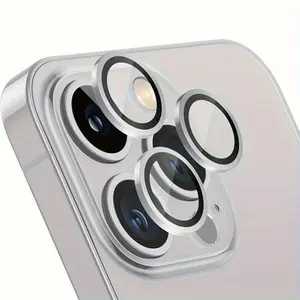 360 Degree Protection Tempered Glass Camera Lens Film with Aviation Aluminum Ring  For iPhone 17/1 7Air/17 Pro/17 Pro Max iPhone Series Mobile Phone Lens