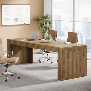 Tribesigns Large 6.5FT Conference Table for Office, Modern Rectangular Meeting Desk, 78.74 x 27.5 x 29.6 Inches, Natural
