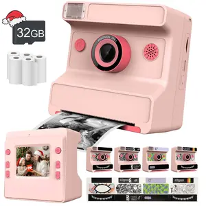Children Instant Camera with DIY Stickers, 48mp Dual Cameras, 1080P HD Digital Camera, Compact Portable Design, USB Charging, Ideal Gift