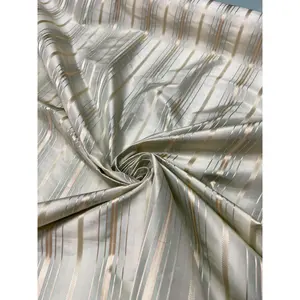 Jacquard Silk Shantung Fabric 54" Wide - Light Blue and Silver