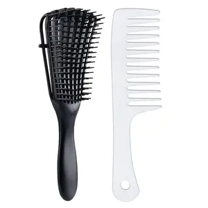 Detangling Brush for Black Natural Hair, Curly Hair Afro 3/4abc Texture - Faster and Easier Detangle Wet or Dry Grooming Comb Conditioning Detangler