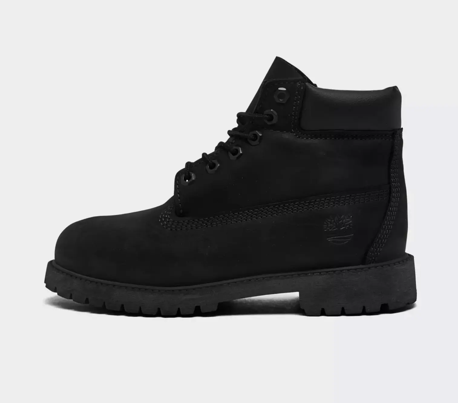 Timberland Youth 6-Inch Premium Waterproof Boot, Classic Black Nubuck Shoe with Laces, Cushioned Footbed & Non-Slip Outsole, Walking Shoes, Foot Wear
