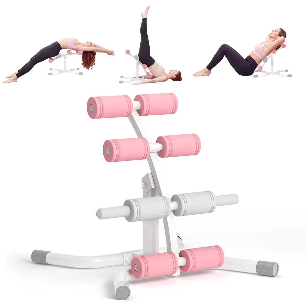 RELIFE REBUILD YOUR LIFE Mini Inversion Table, Unisex Abdominal Training Equipment for Home Gym, Compact Steel Frame Back & Glute Trainer with Foam Rollers, 330 LBS, Workout Machine, Home Abs Workout