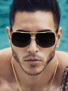 Men's Simple Style Double Bridge Glasses (1 Pair), Trendy Casual Aviator Glasses for Everyday Use, Fashion Accessories for Outdoor Activities