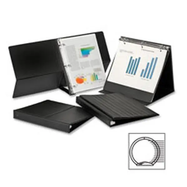 Cardinal CRD09260 Easel Ring Binder,Horizontal,1 in. Capacity,8.5 in. x 11 in.,Black