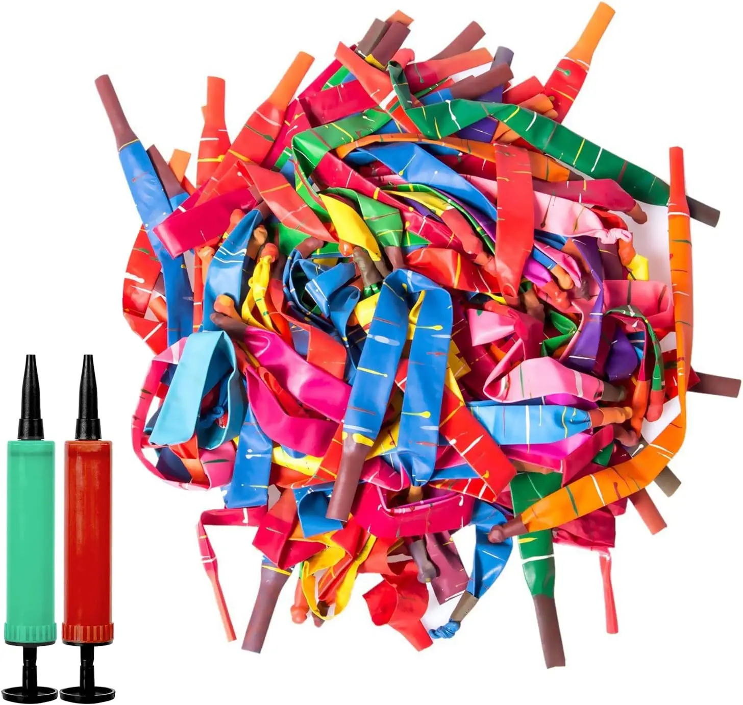 100pcs Rocket Balloons with Two Air Pump Colorful Giant Rocket Balloons for Parties | Colorful Giant Screaming Balloons for Holiday Parties