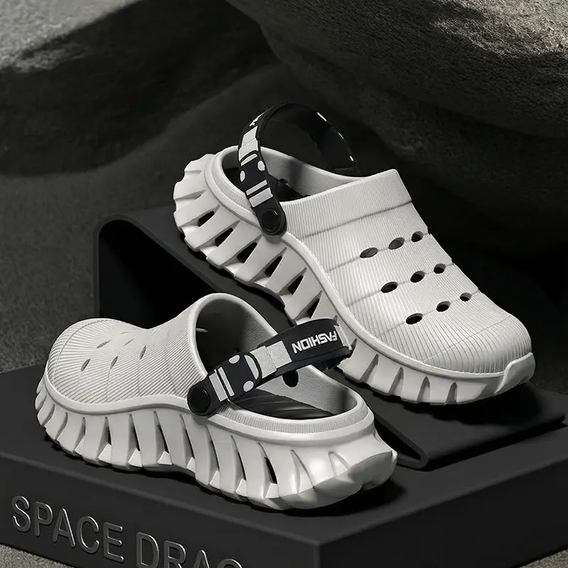 FoamFam Trendy Letter Clogs Summer Men's Clog Fashion Slippers - lightweight, easy to clean, non-slip, breathable, shock-absorbing, and durable. Suitable for outdoor and indoor use in the summer. Walking Shoes Footwear
